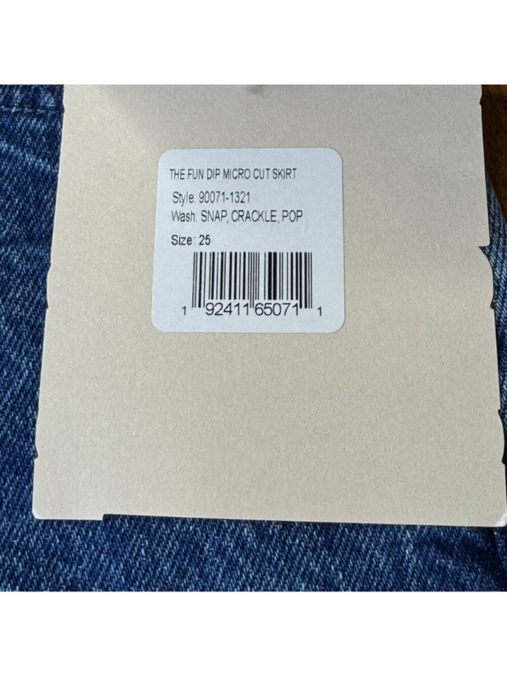 MOTHER Fun Dip Micro Mini Denim Skirt Womens 25 NWT Raw Hem Snap Crackle Pop NEW - Picture 8 of 16